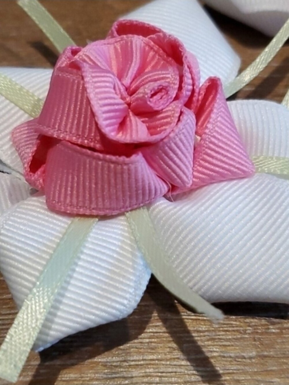 Hot Pink Rose Hair Clips Set of 2 Kawaii Coquette Cottagecore Hair Bows - Picture 3 of 5